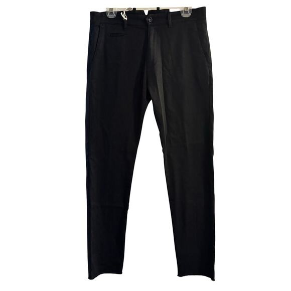 NWT Officina 36 Tosco Black Raw Hem Trousers Pant Embroidered Floral Size IT 44 - Picture 1 of 11